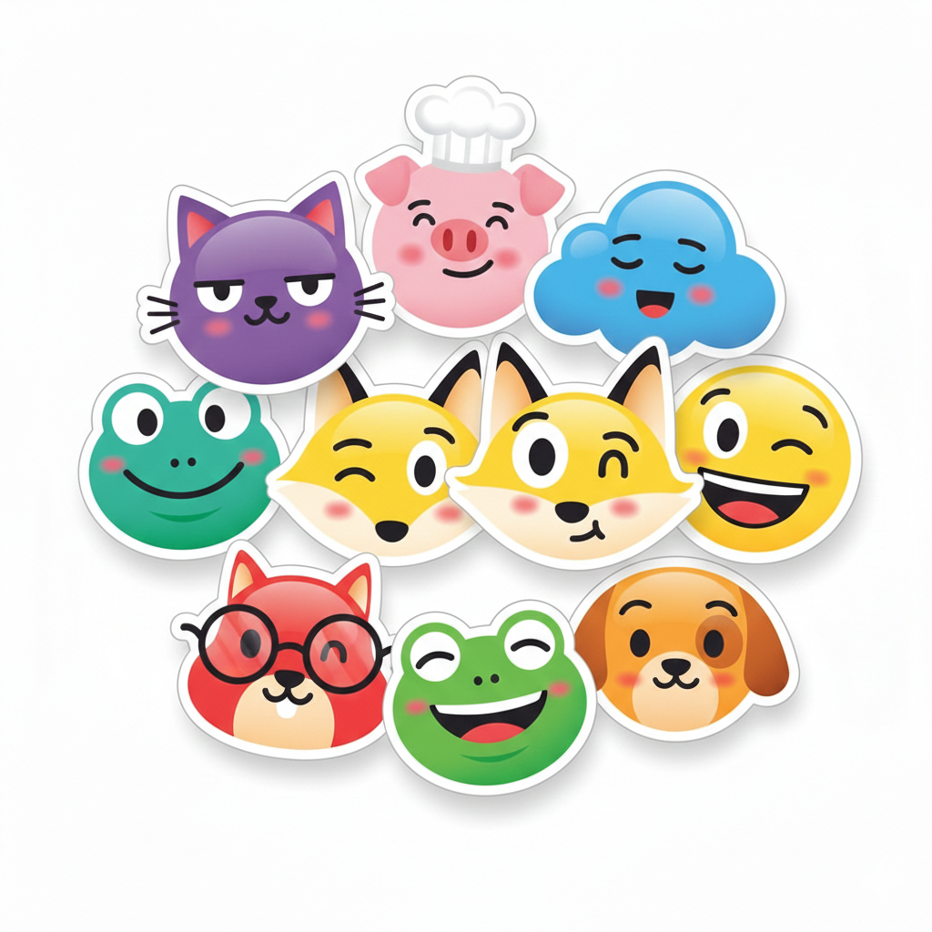 Mau sticker mat cuoi hinh thu