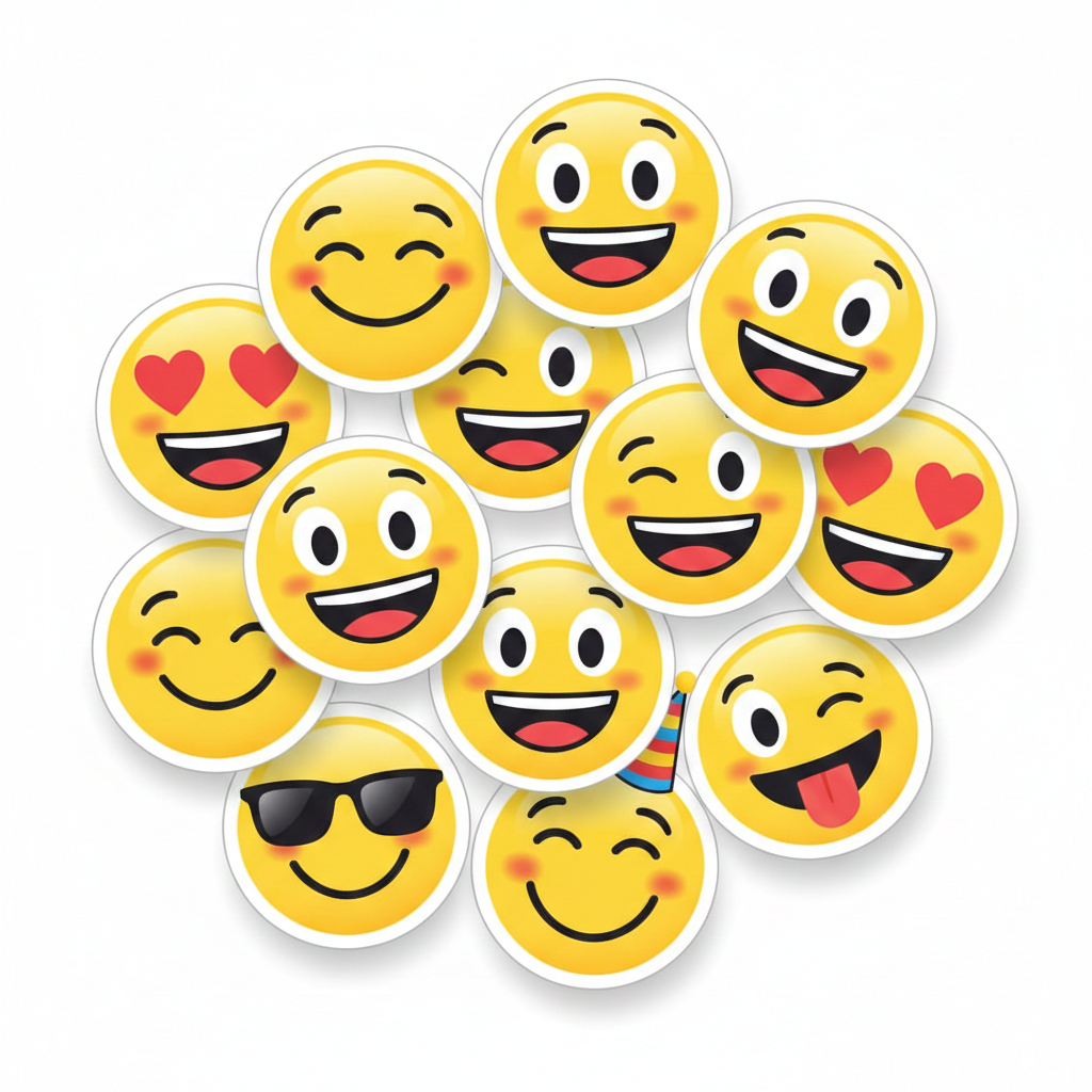 Mẫu Sticker Mặt Cười Vui Nhộn