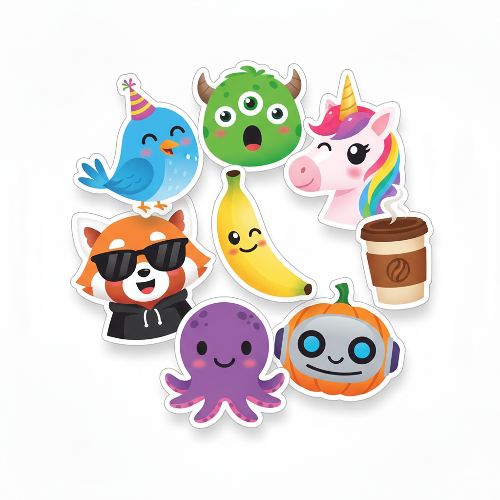 mau sticker mat cuoi de thuong